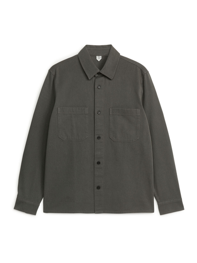 Cotton Twill Overshirt - Grey