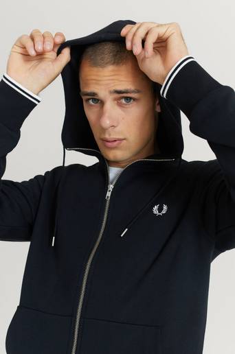 Fred Perry Hoodie Hooded Zip Thro. Sweatsh. Svart