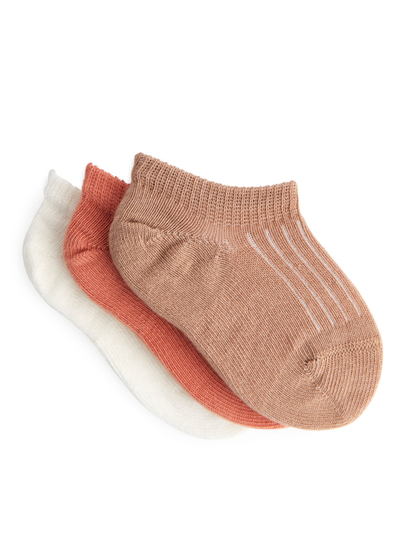 Sneaker Baby Socks, 3 Pairs - Orange
