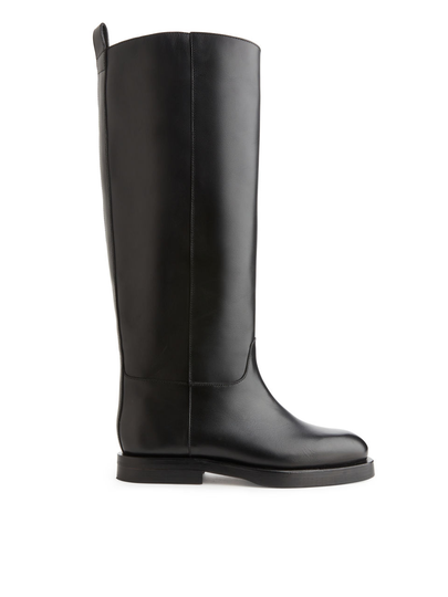 Leather Riding Boots - Black