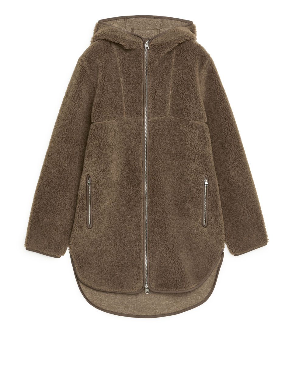 Hooded Pile Jacket - Beige