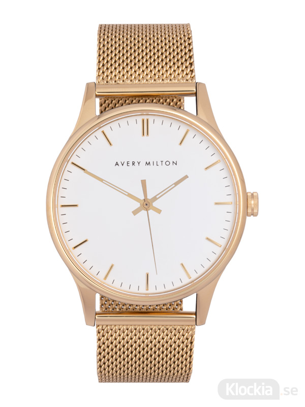 Avery Milton Como Steel Gold/White 119140720 Unisexklocka