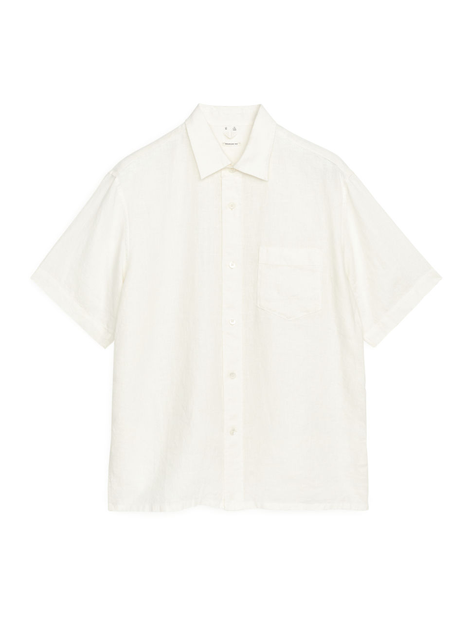 Short-Sleeved Linen Shirt - White
