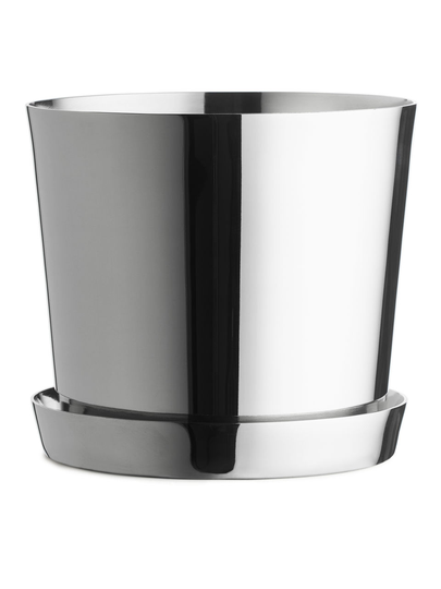 Stainless Steel Flower Pot 10 cm - Silver