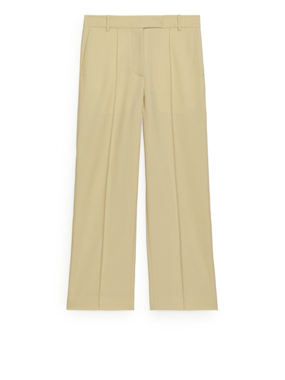 Wool Blend Hopsack Trousers - Yellow