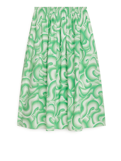 Wide Cotton Skirt - White