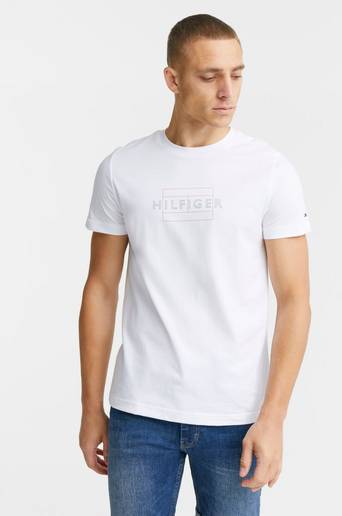 Tommy Hilfiger T-Shirt Linear Flag Tee Vit
