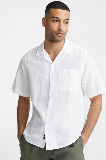 Calvin Klein Kortärmad Skjorta Linen Shorts Sleeve Shirt Vit