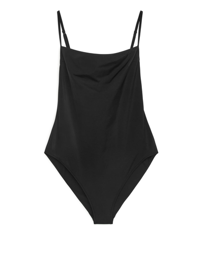 Square-Neck Swimsuit - Black