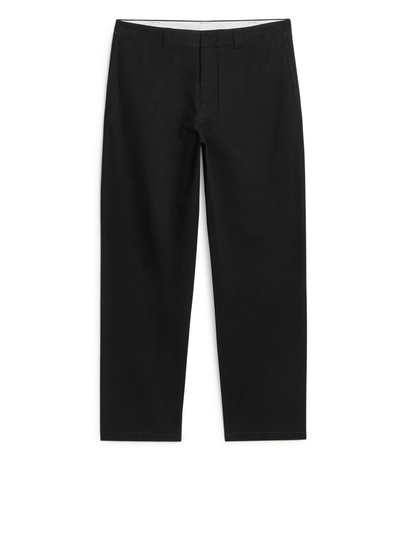 Cotton Twill Trousers - Black