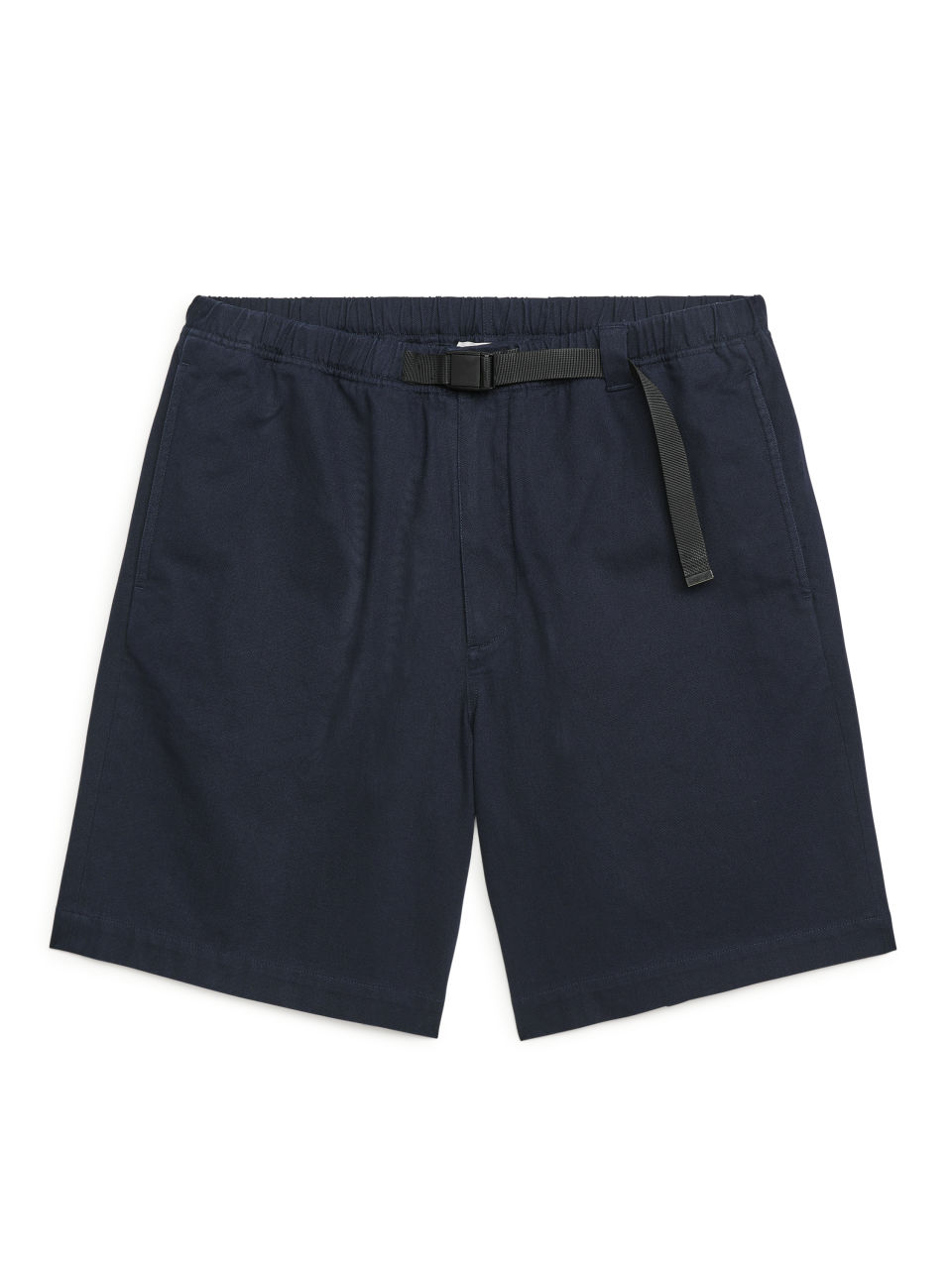 Strap-Detail Cotton Twill Shorts - Blue