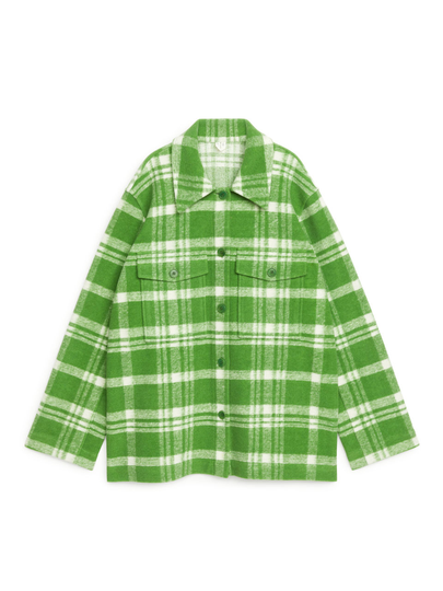 Wool Blend Overshirt - Green