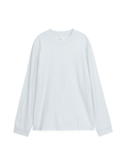 Long-Sleeved Organic Cotton T-Shirt - Blue
