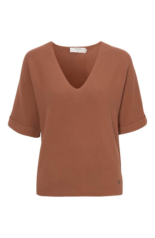 Cream Stickad jumper med pingvinärm Sillar Kamel
