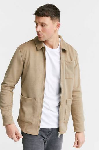 Human Scales Overshirt Rickard Vegan Suede Grå