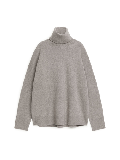 Cashmere Roll-Neck Jumper - Brown