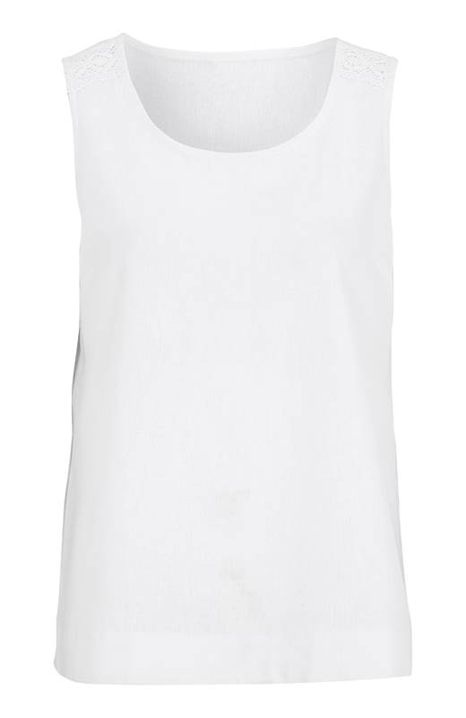 Cellbes Ärmlös blus i linnemix Vit