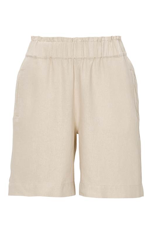 Cellbes Shorts i linnemix med resårmidja Beige