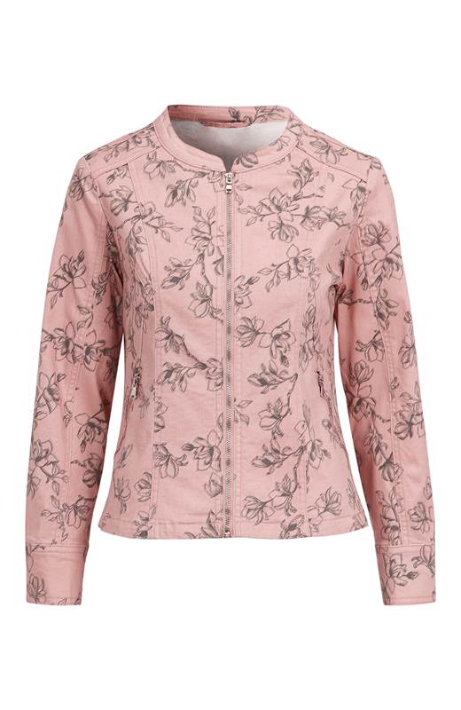 Cellbes Blommig stretchig jacka Rosa Mönstrad