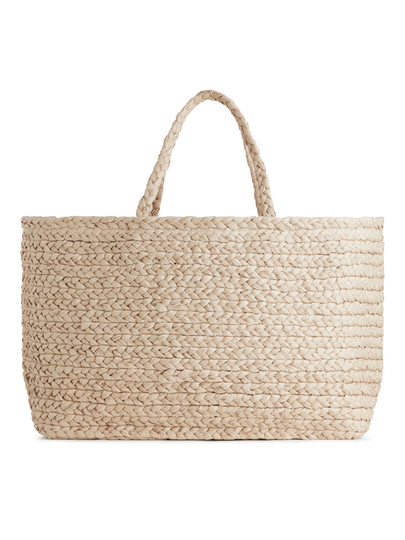 Straw Tote - Beige