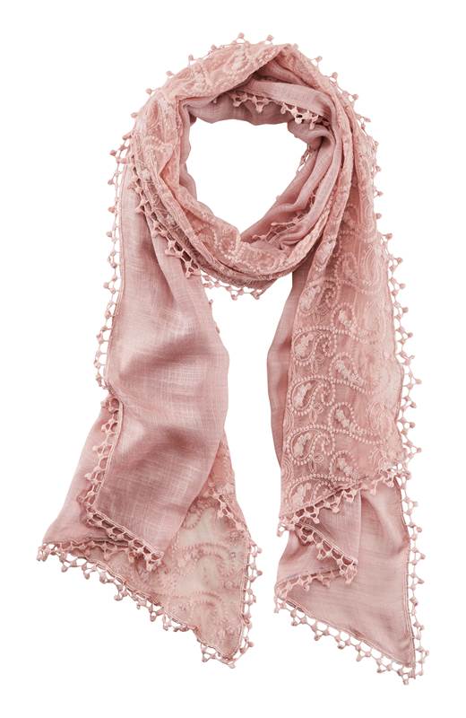 Cellbes Scarf med spets Dimrosa