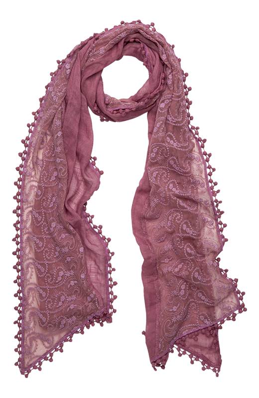 Cellbes Scarf med spets Ljungrosa