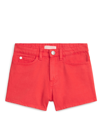 Denim Shorts - Red