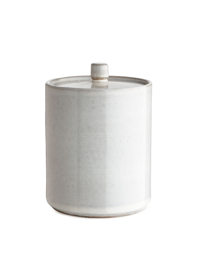 Terracotta Canister 13 cm - White