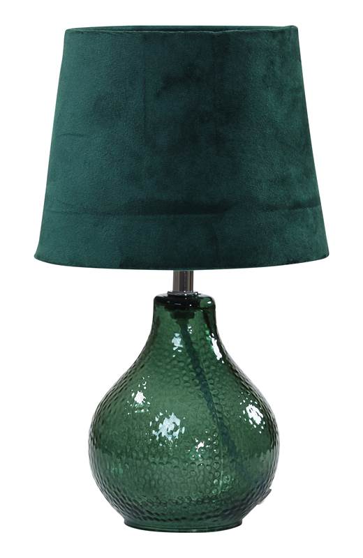 Bordslampa Julia glas/sammet 31 cm Grön