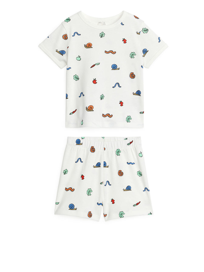 Short Jersey Pyjama Set - White