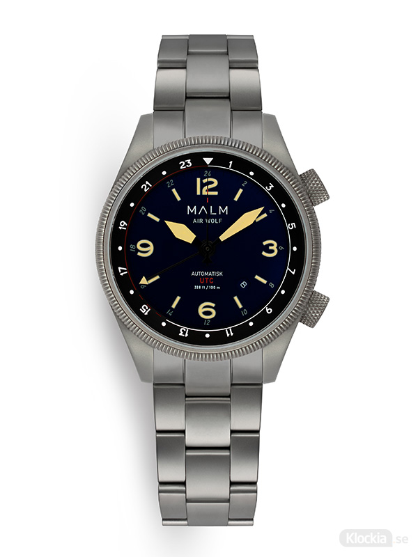 MALM AIR WOLF Silver Dark Blue Classic Bracelet MW-AW39SRBLCL