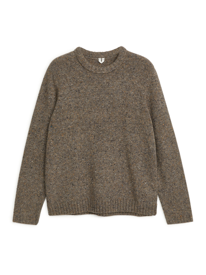 Wool and Alpaca Neps Jumper - Green