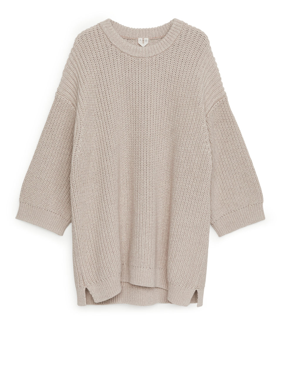 Oversized Cotton Blend Jumper - Beige