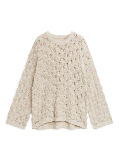 Cable-Knit Cotton Jumper - Orange