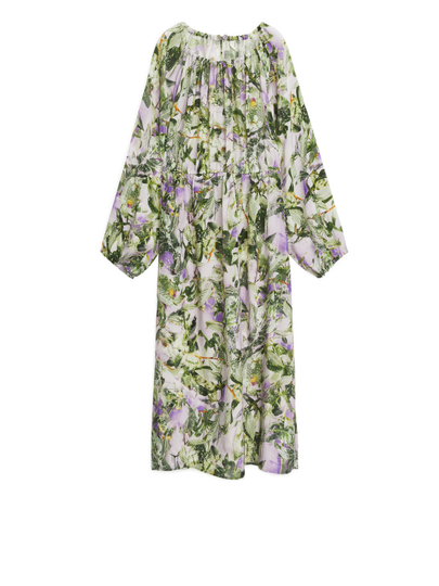 Slow Flowers Cupro Dress - Blue