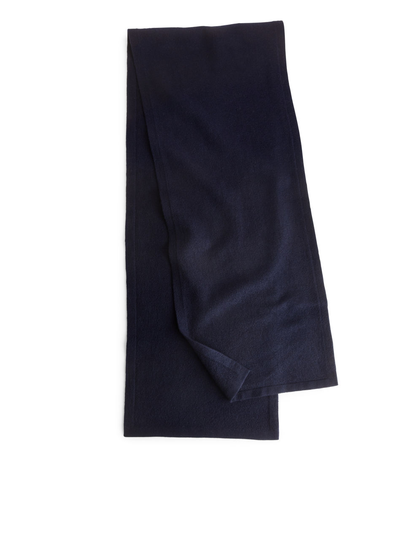 Knitted Boiled-Wool Scarf - Blue