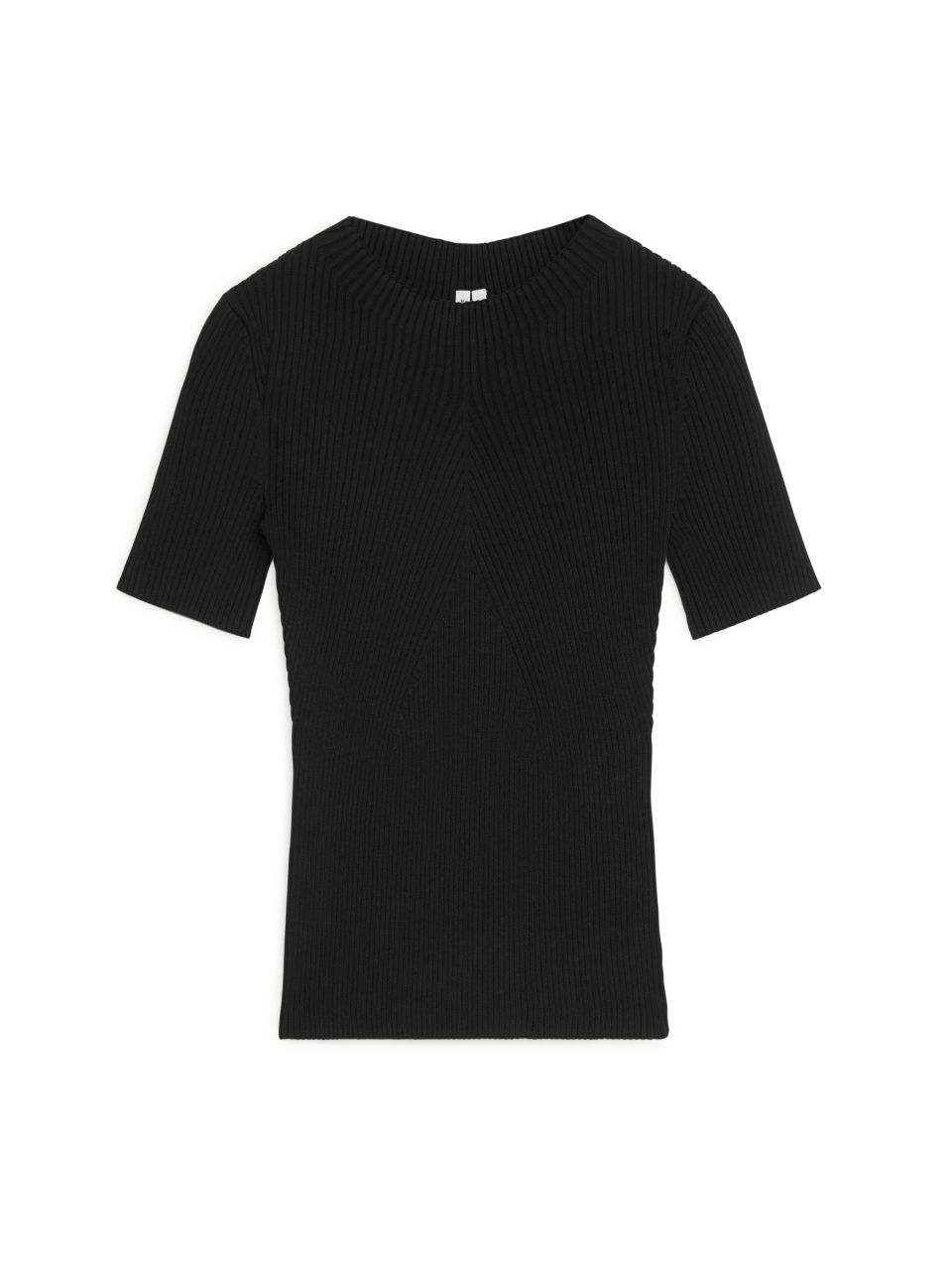 Ribbed Mockneck Top - Black