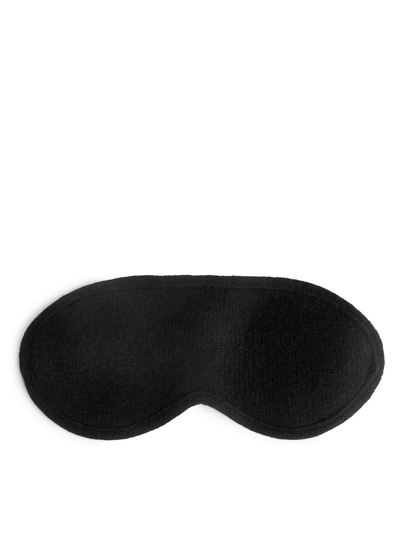 Knitted Cashmere Sleep Mask - Black