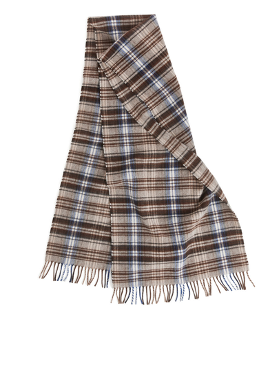 Wide Wool Scarf - Beige