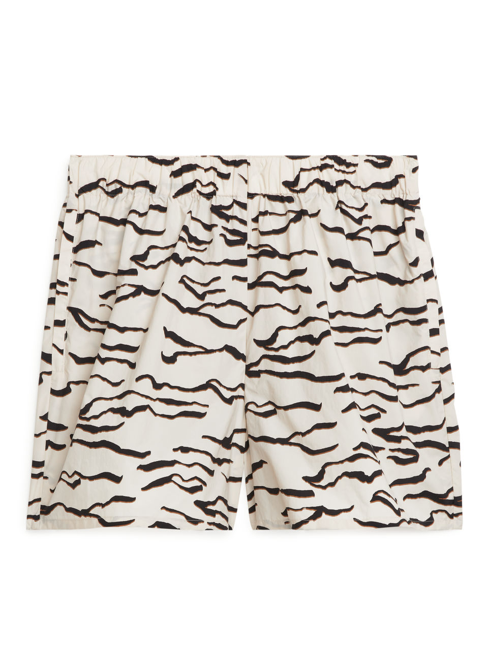 Printed Nylon Shorts - Beige