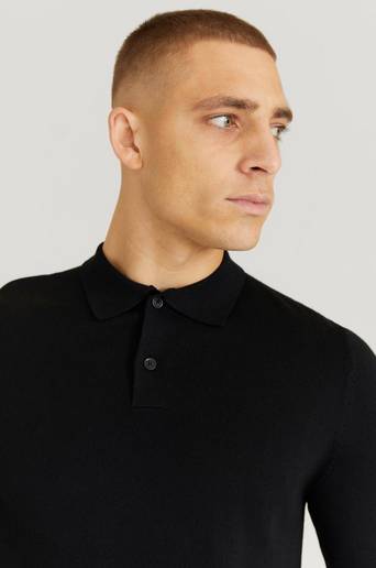 Studio Total Stickad tröja Merino Piké Svart