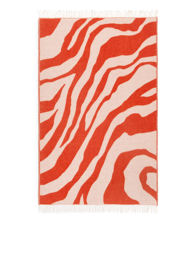 Klippan Zebra Wool Blanket - Red