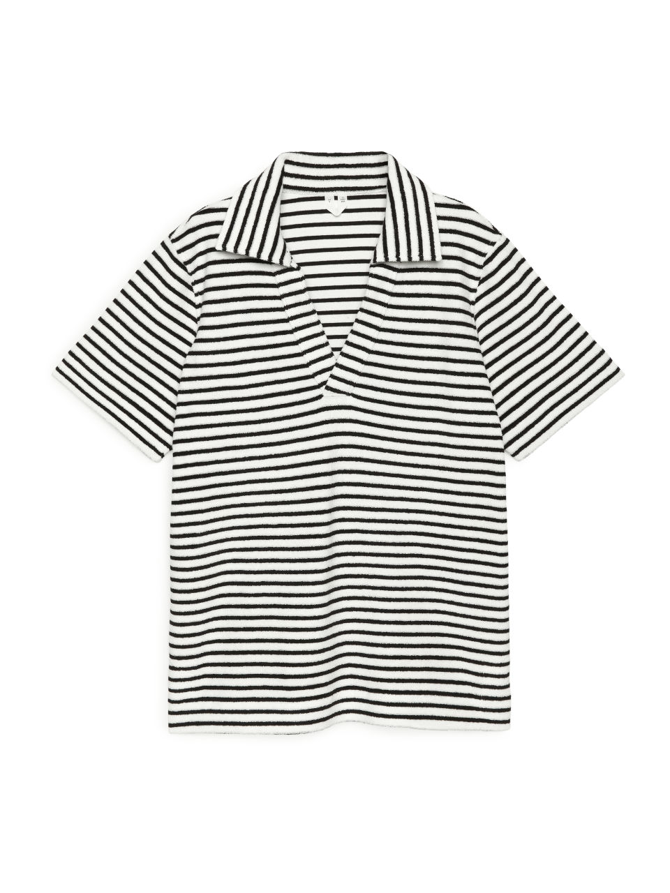 Towelling Polo Shirt - Black