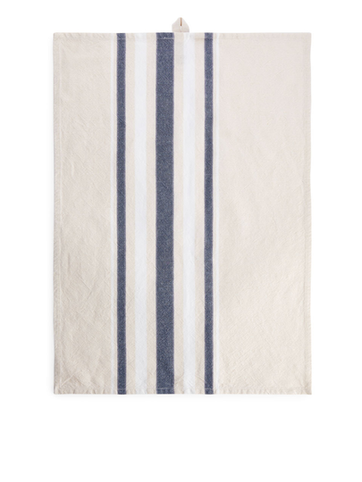 Linen Blend Tea Towel - Blue