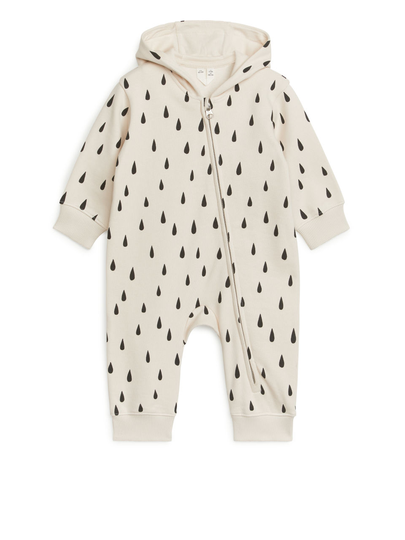 Hooded Jersey Overall - Beige