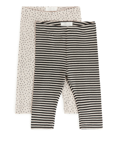 Jersey Leggings Set of 2 - Beige