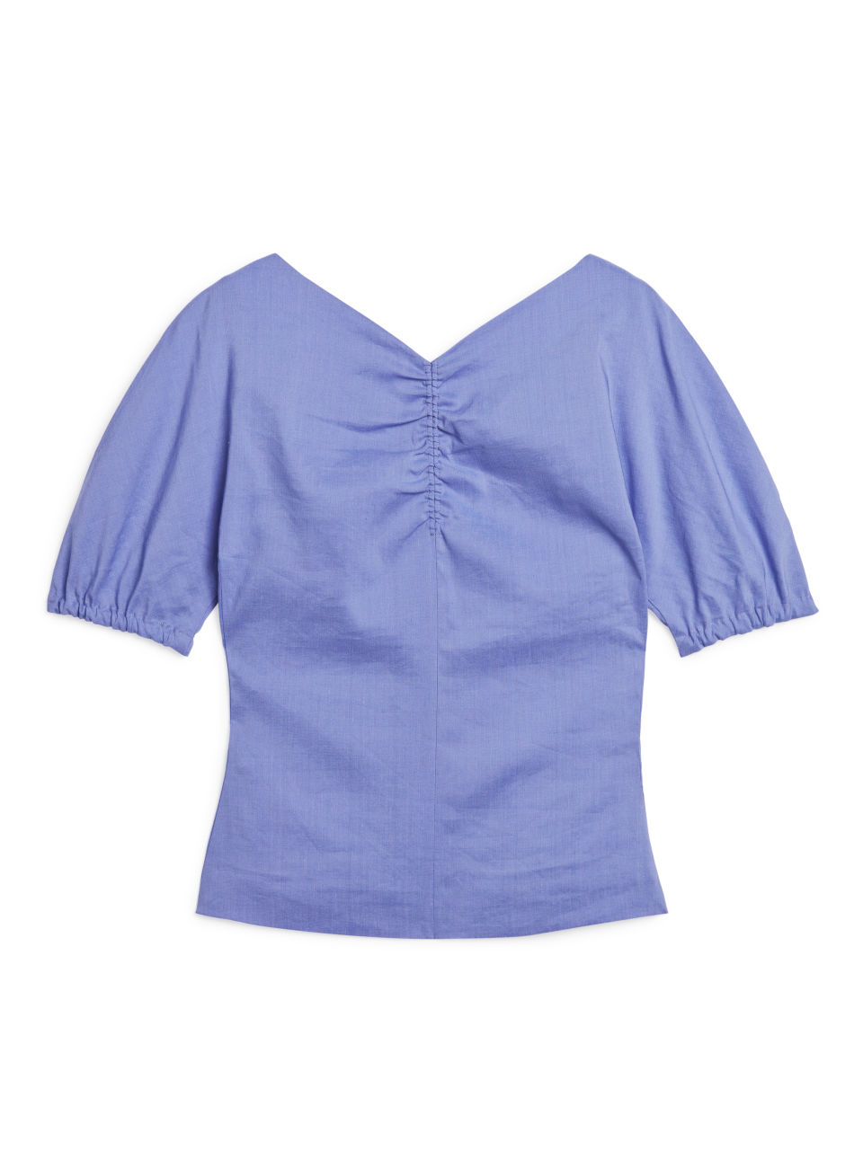 Ruched Lined Blouse - Blue