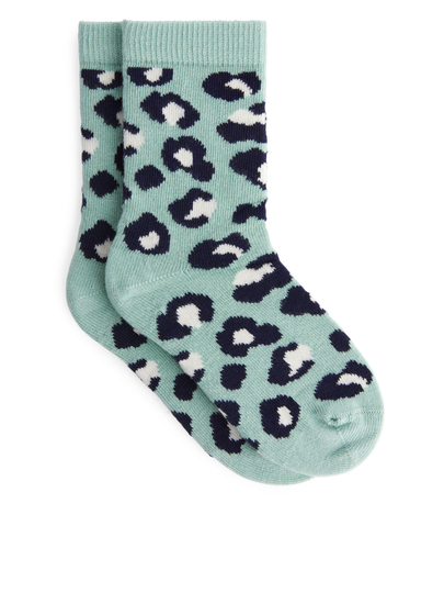 Jacquard Socks - Turquoise