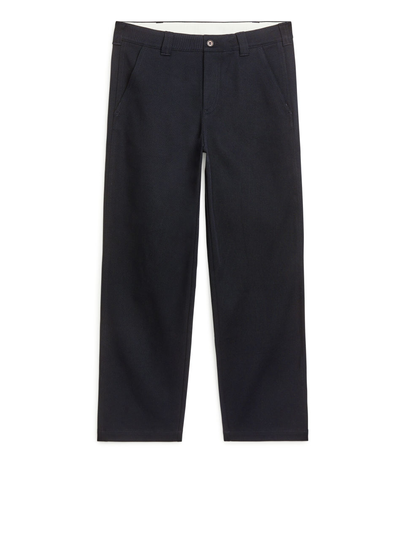 Wide-Fit Heavy Twill Trousers - Blue