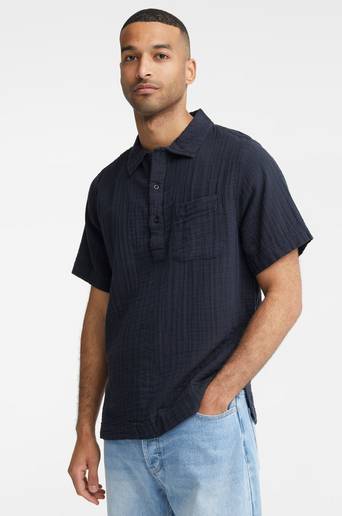 Studio Total Soft Half Placket Shirt Svart